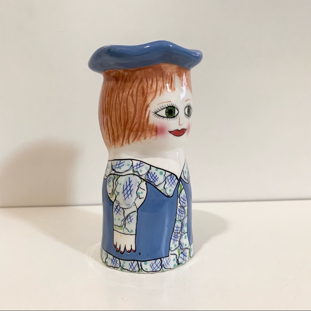 Vintage glazed ceramic woman vase - Picture 7 of 14